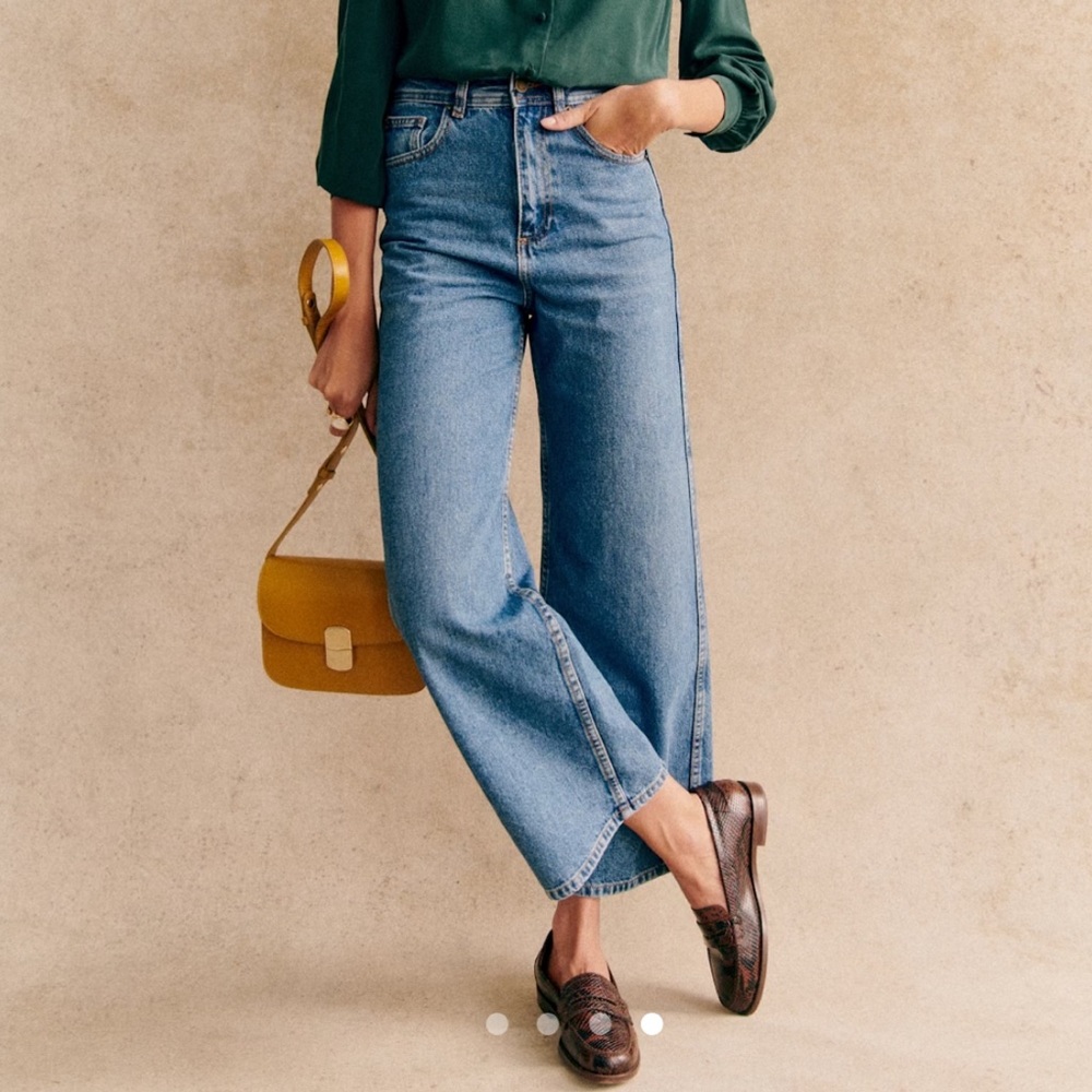 Sezane Blue Wide Leg Jeans